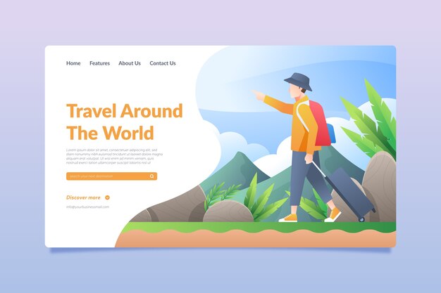 Página de destino de viajes
