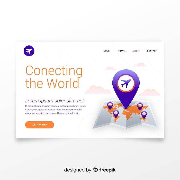 Vector gratuito página de destino de viajes