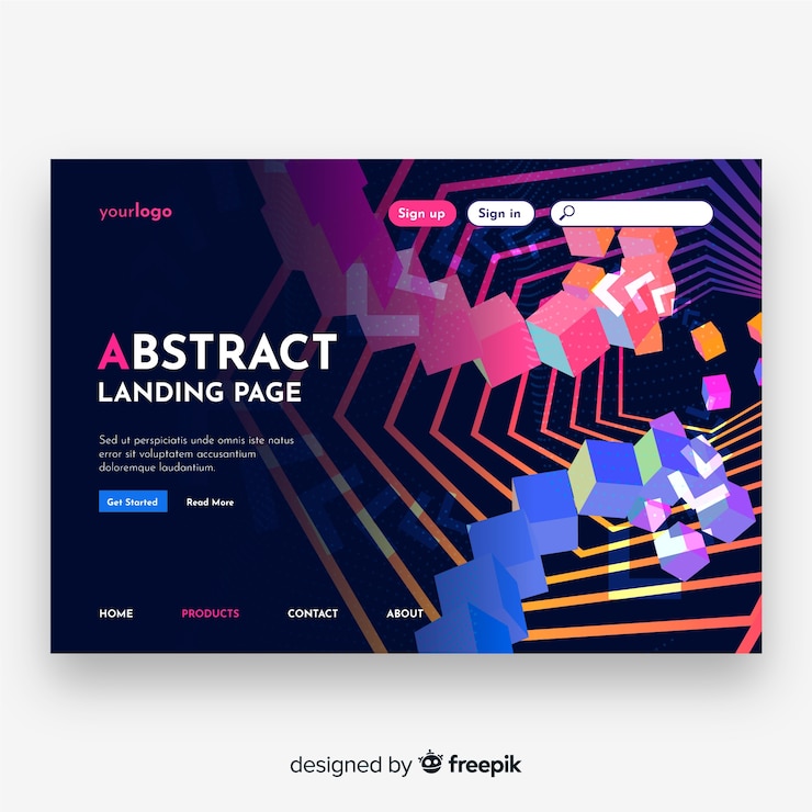 Vector gratuito página de destino