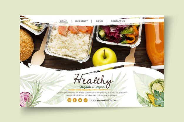 Página de inicio de alimentos saludables y bio