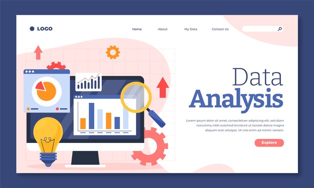 Página de inicio de análisis de datos dibujada a mano