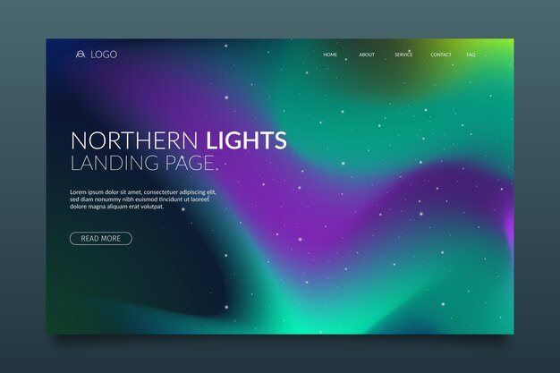 Página de inicio de la aurora boreal