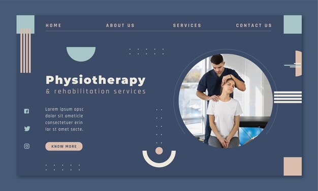 Página de inicio de ayuda mínima del fisioterapeuta