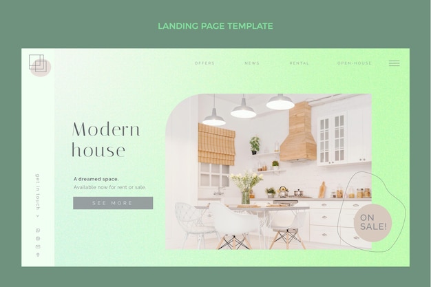 Vector gratuito página de inicio de bienes raíces degradado