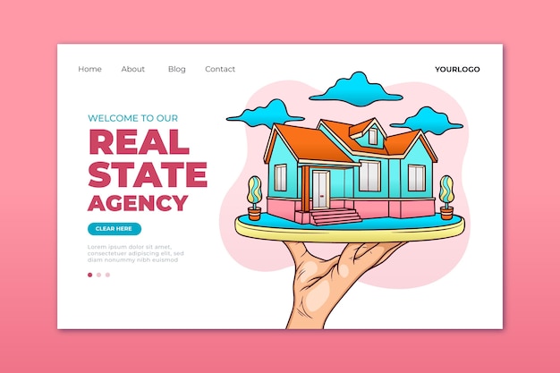 Vector gratuito página de inicio de bienes raíces