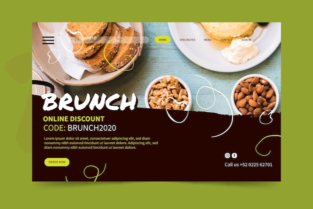 Vector gratuito página de inicio de brunch