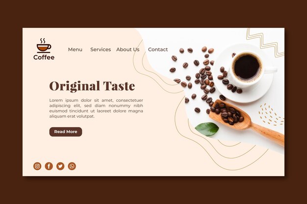 Página de inicio de café de calidad premium