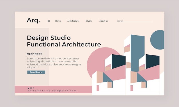 Página de inicio de carrera de arquitecto de diseño plano