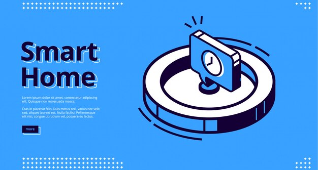 Página de inicio de casa inteligente con elemento de reloj