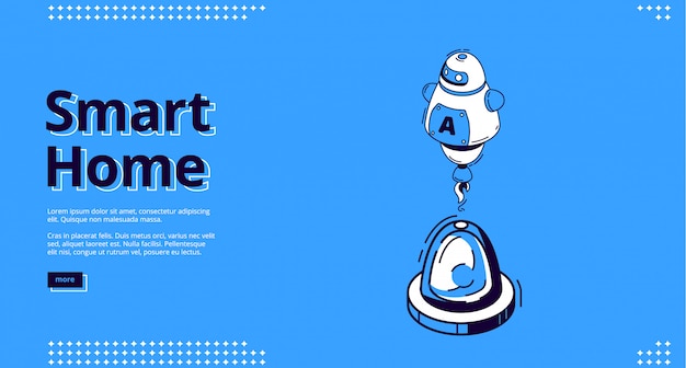 Página de inicio de casa inteligente con icono de robot