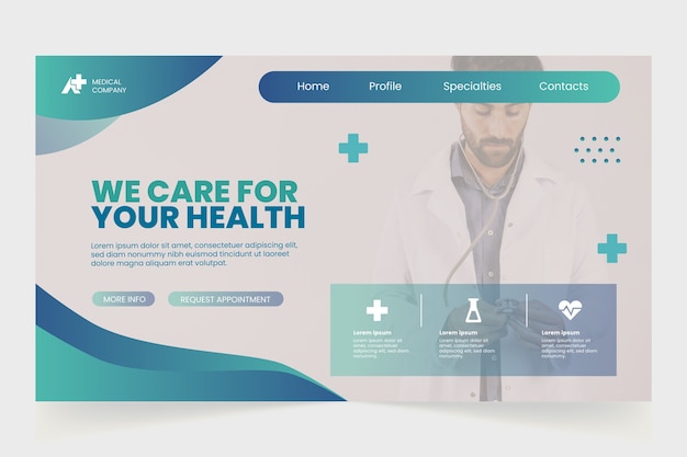 página de inicio del centro médico de gradiente