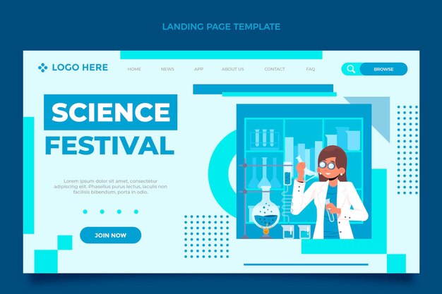 Página de inicio de ciencia plana