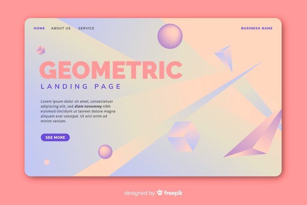 Página de inicio de color pálido geométrico 3D