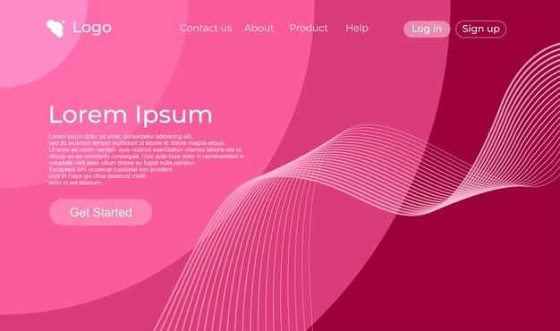 Página de inicio de colores modernos rosa
