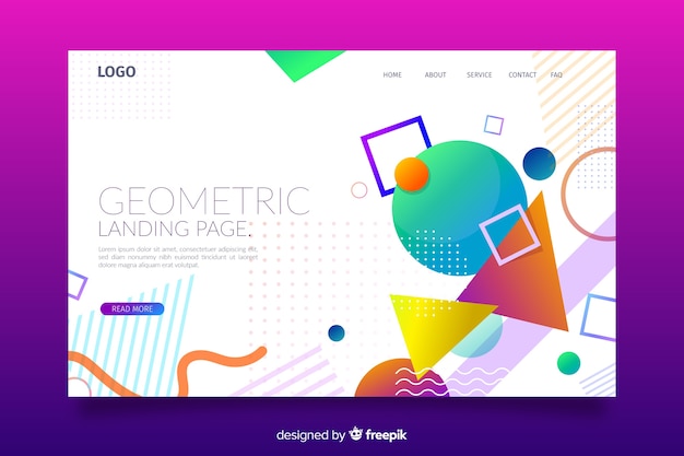 Página de inicio de coloridas formas geométricas