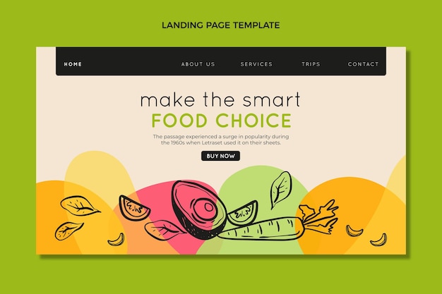 Vector gratuito página de inicio de comida dibujada a mano