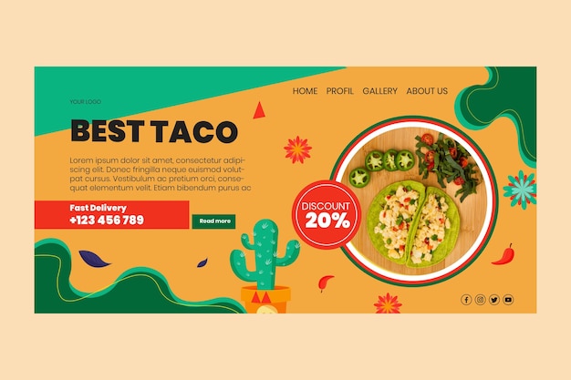 Página de inicio de comida mexicana