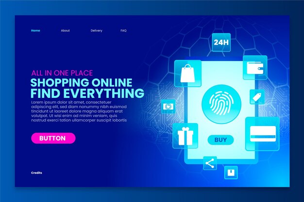 Página de inicio de compras en línea futurista
