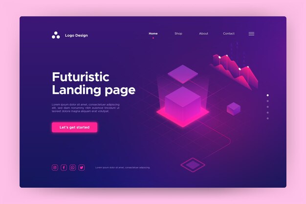 Página de inicio de compras en línea futurista