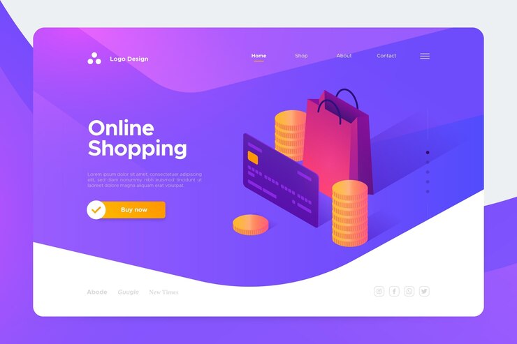 Vector gratuito página de inicio de compras en línea isométrica