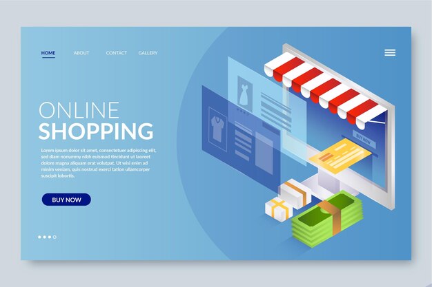 Página de inicio de compras en línea realista