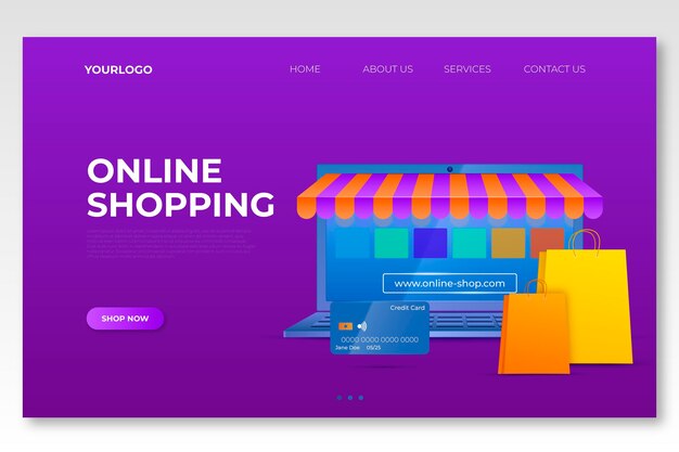 Página de inicio de compras en línea realista