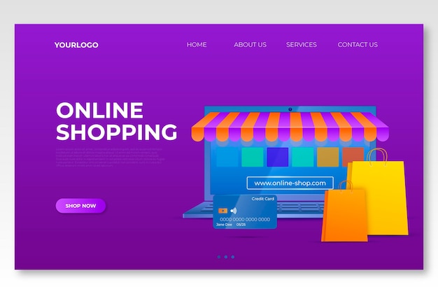 Página de inicio de compras en línea realista