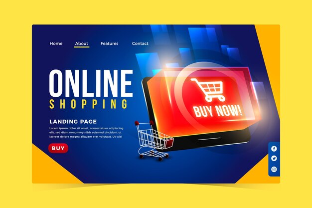 Página de inicio de compras en línea realista