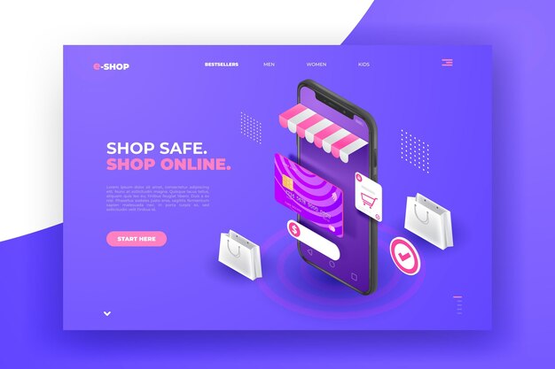 Página de inicio de compras en línea realista