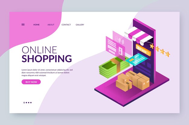 Página de inicio de compras en línea realista