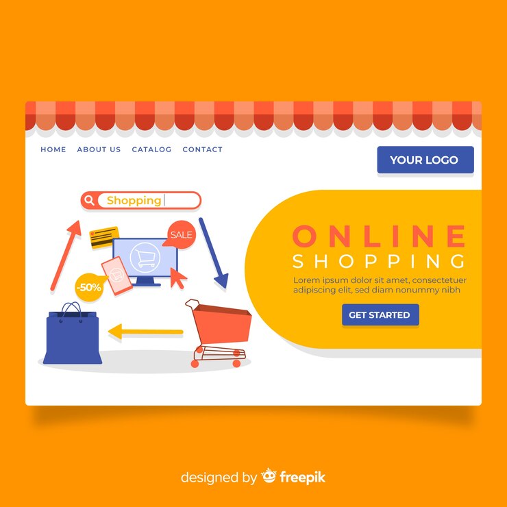 Vector gratuito página de inicio de compras en línea