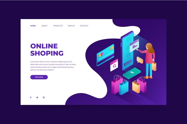 Página de inicio de compras en línea