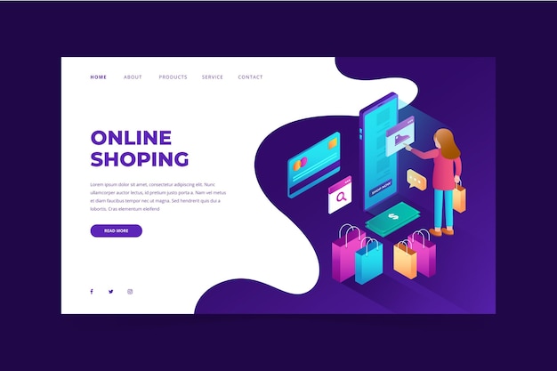 Página de inicio de compras en línea