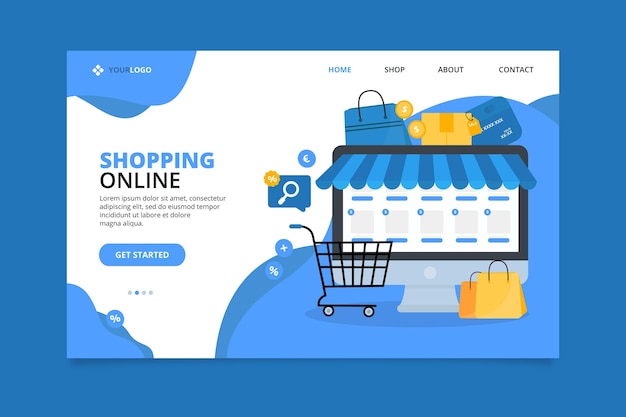 Página de inicio de compras en línea