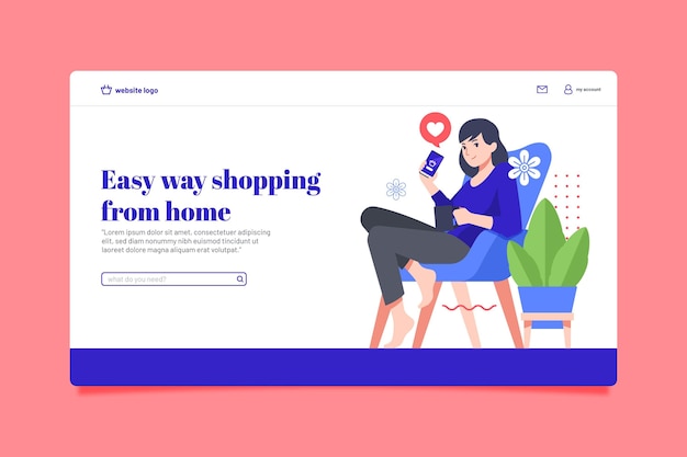 Vector gratuito página de inicio de compras en línea