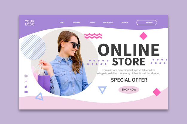 Página de inicio de compras en línea
