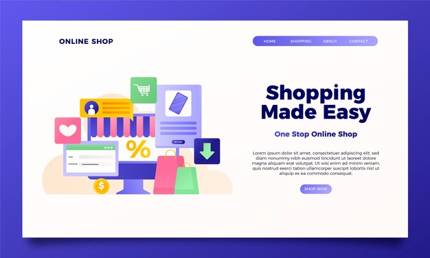 Página de inicio de compras en línea
