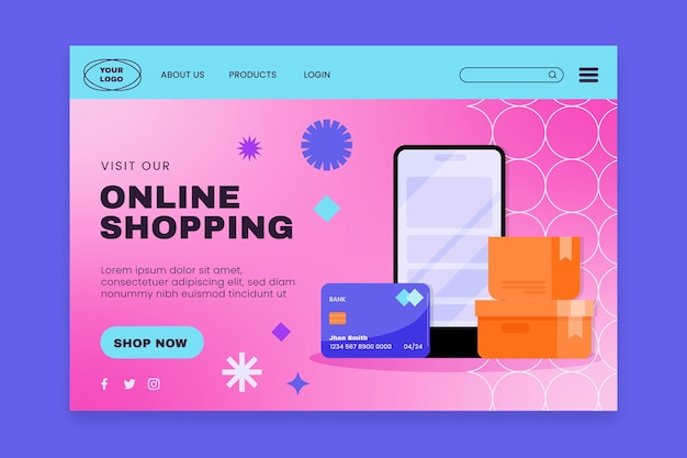 Página de inicio de compras en línea