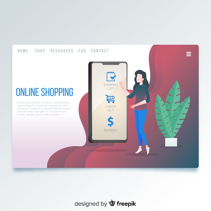 Vector gratuito página de inicio de compras en línea
