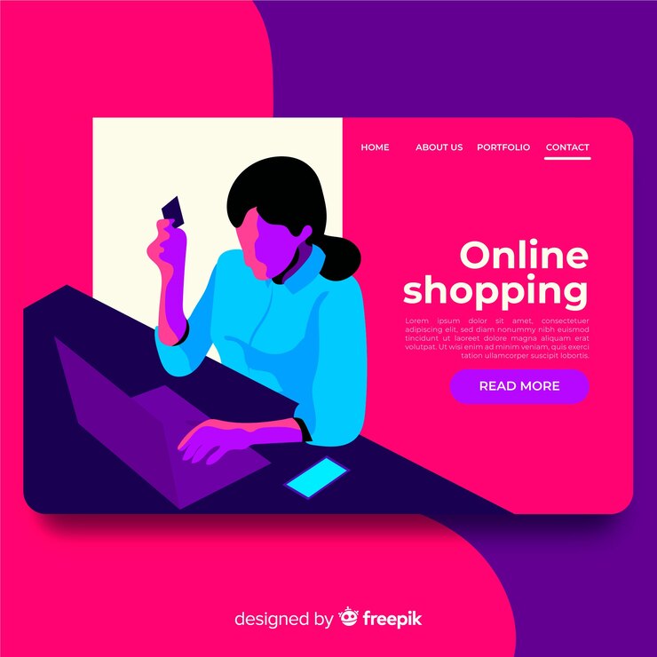 Vector gratuito página de inicio de compras en línea