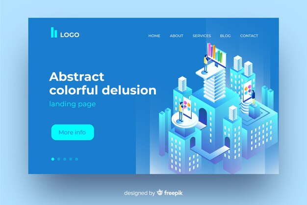 Página de inicio del concepto abstracto colorido delirio