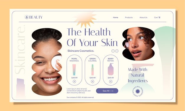 Página de inicio del concepto de belleza