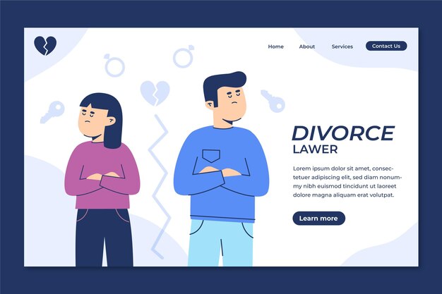 Página de inicio del concepto de divorcio