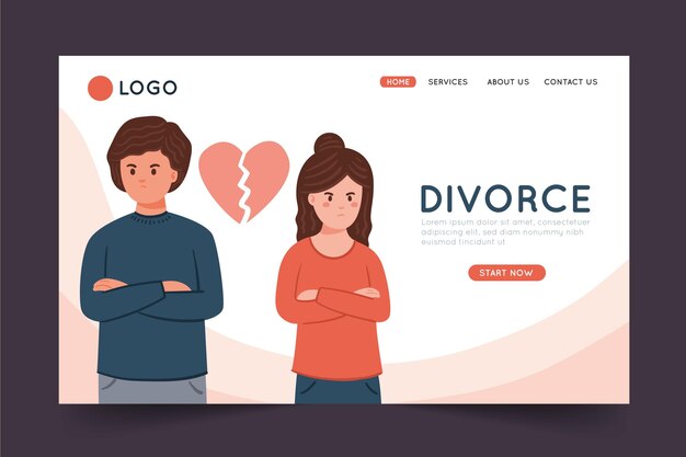 Página de inicio del concepto de divorcio
