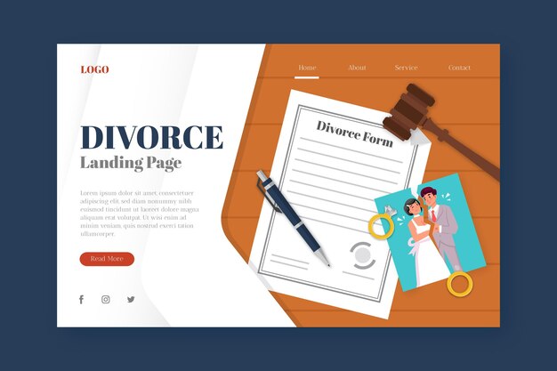 Página de inicio del concepto de divorcio