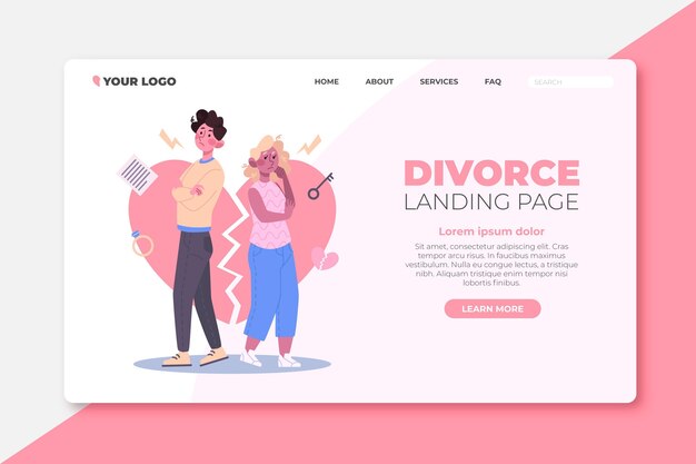 Página de inicio del concepto de divorcio
