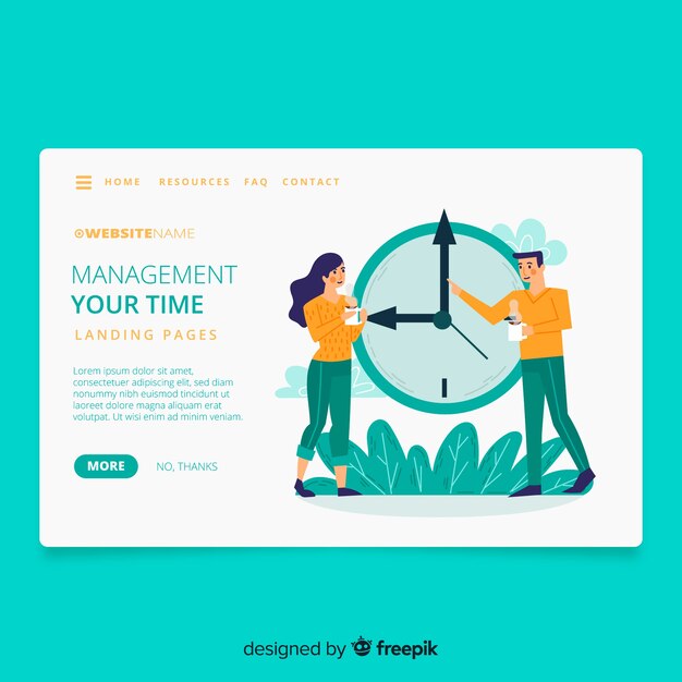 Página de inicio del concepto de gestión del tiempo