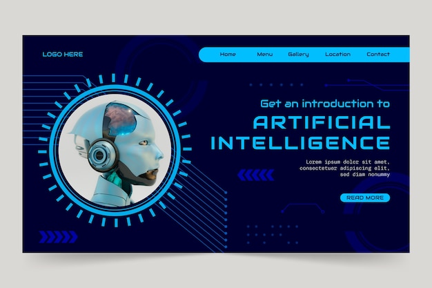 Página de inicio del concepto de inteligencia artificial