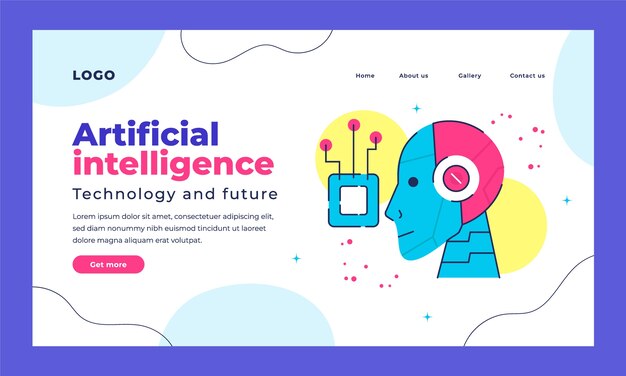 Página de inicio del concepto de inteligencia artificial