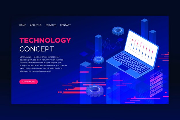Página de inicio del concepto de tecnología de plantilla